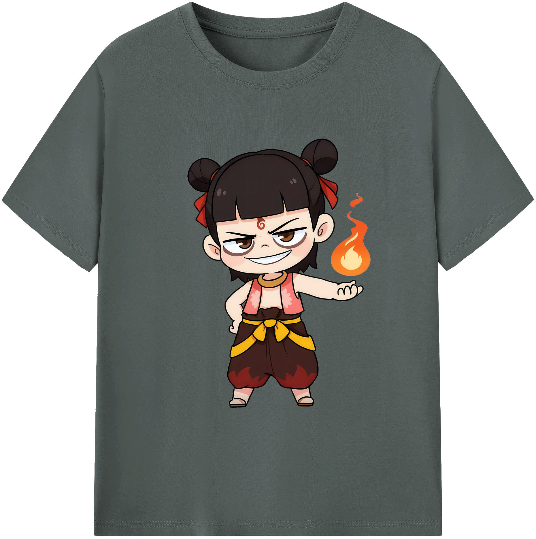 （画像用） Ne Zha 2 ナタ 魔童の大暴れ 綿100％ メンズ半袖Tシャツ｜肌触りやわらか＆通気性